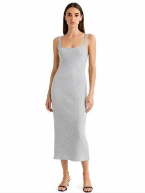 NWT IRO Daline Light Gray Midi Dress